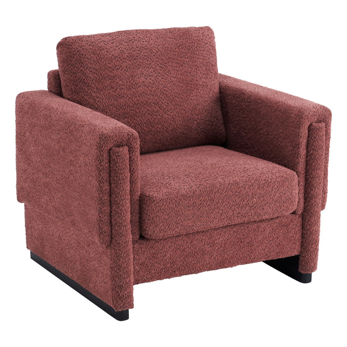 Upholstered Accent Armchair With Square Arm