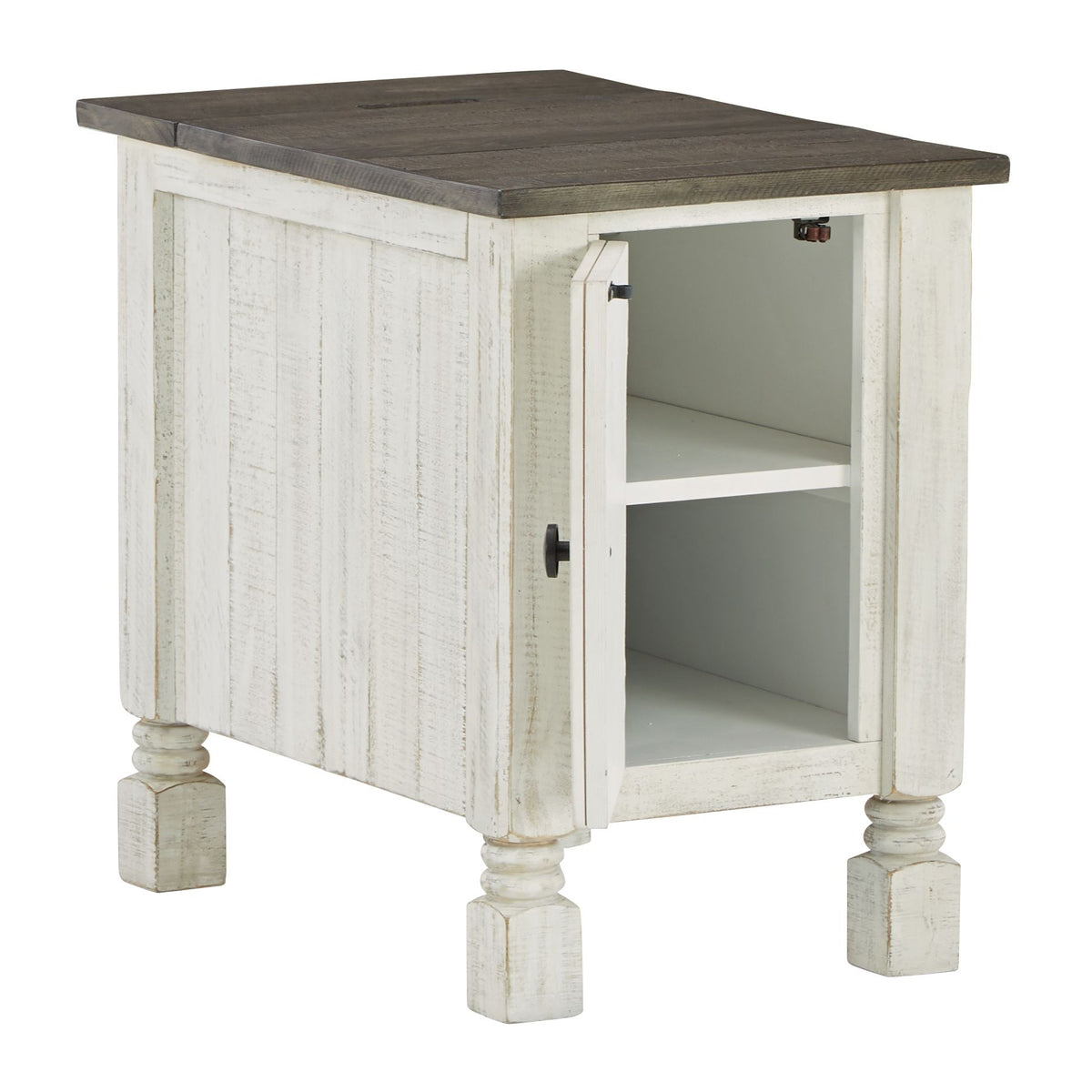 Havalance - White / Gray - Chair Side End Table