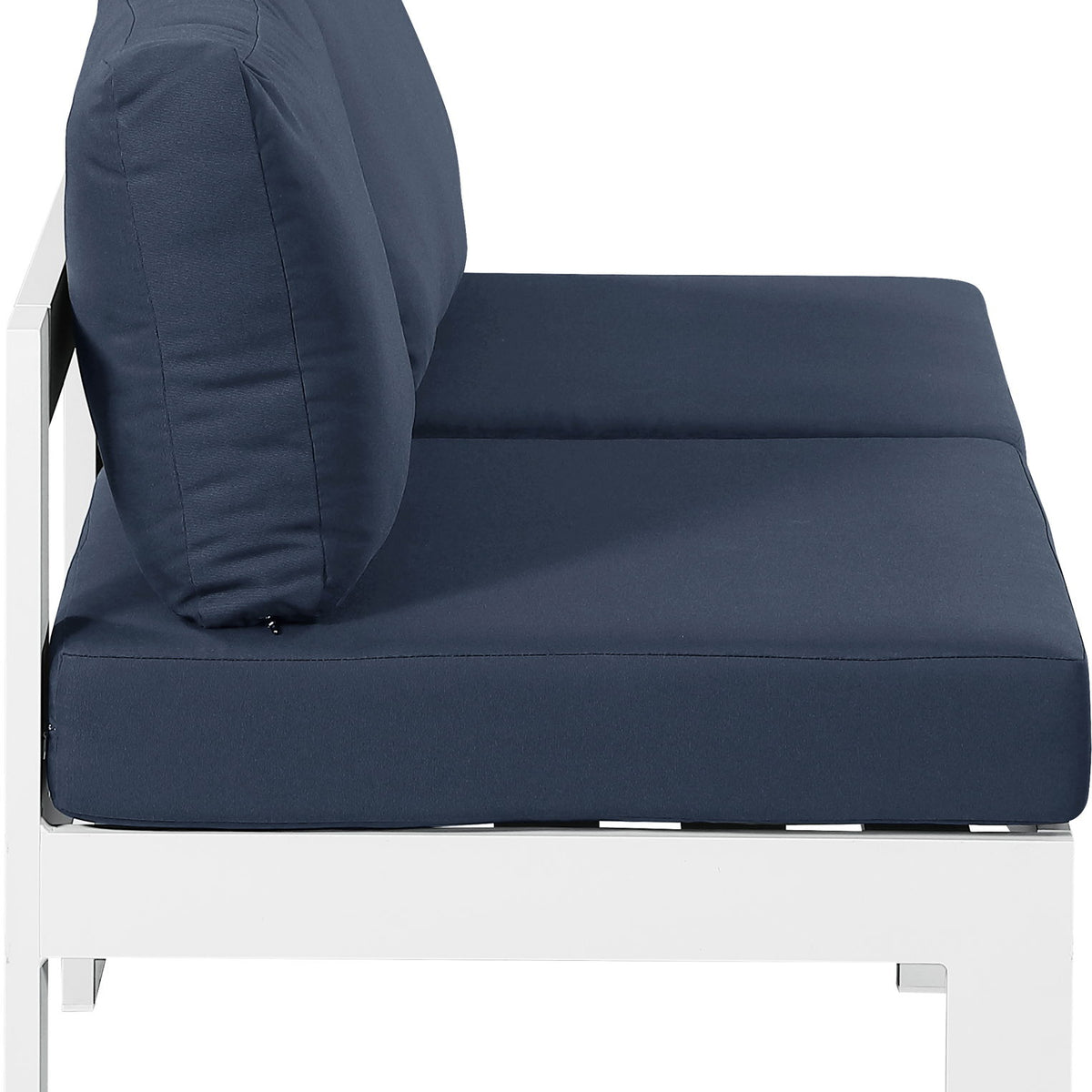 Nizuc - Outdoor Patio 2 Seat Armless Modular Sofa With White Frame