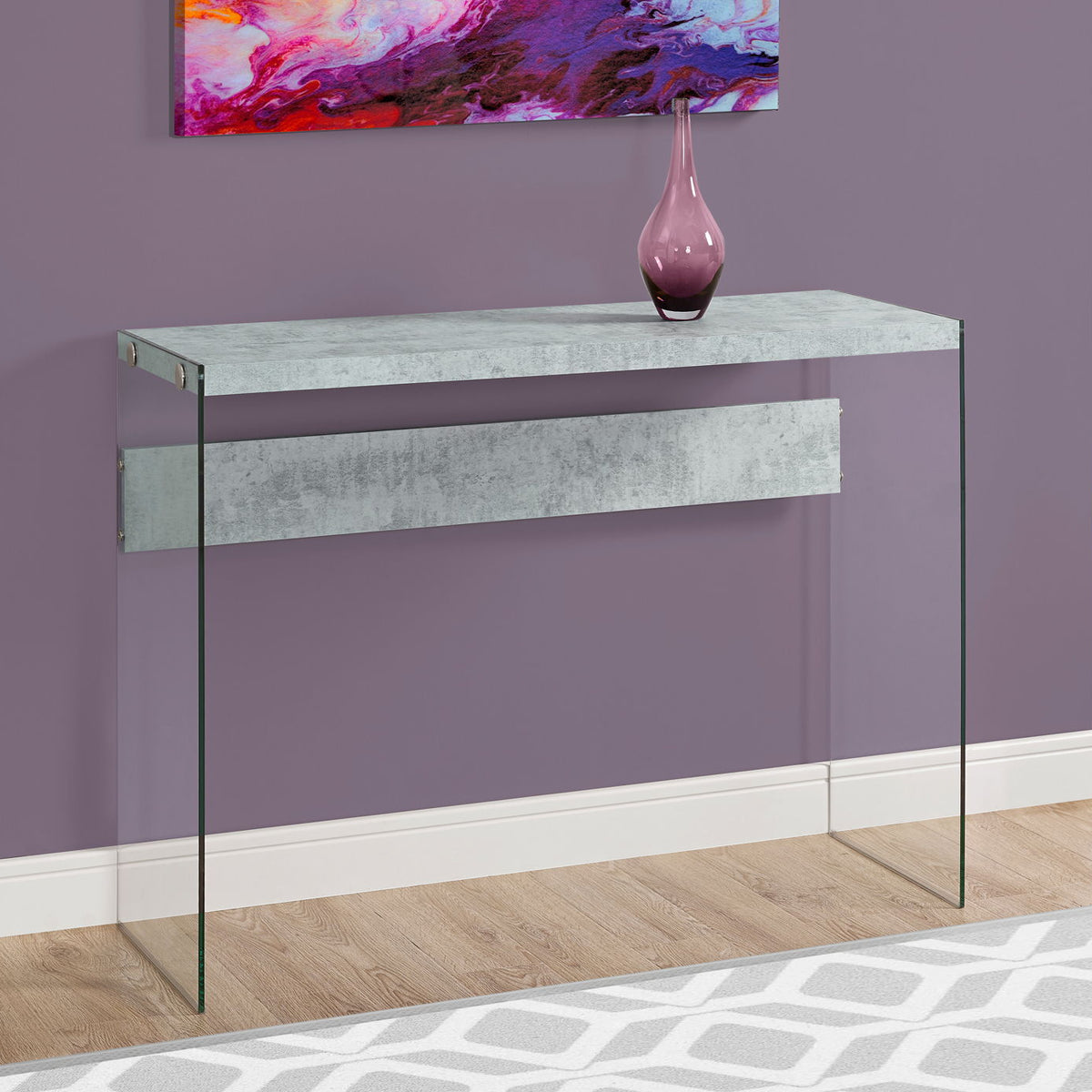 Accent Console Table For Entryway, Glossy Spacious Surface