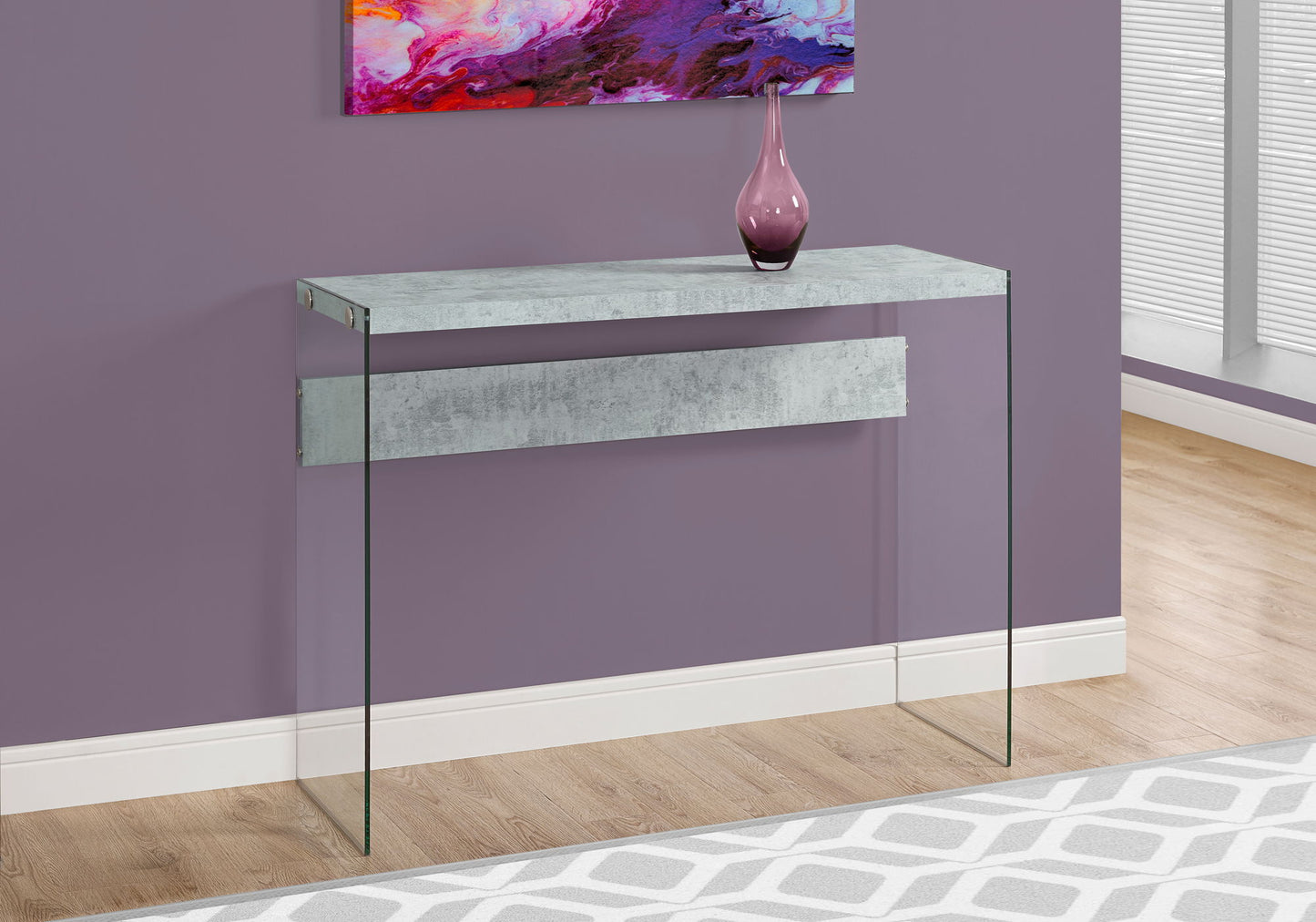 Accent Console Table For Entryway, Glossy Spacious Surface