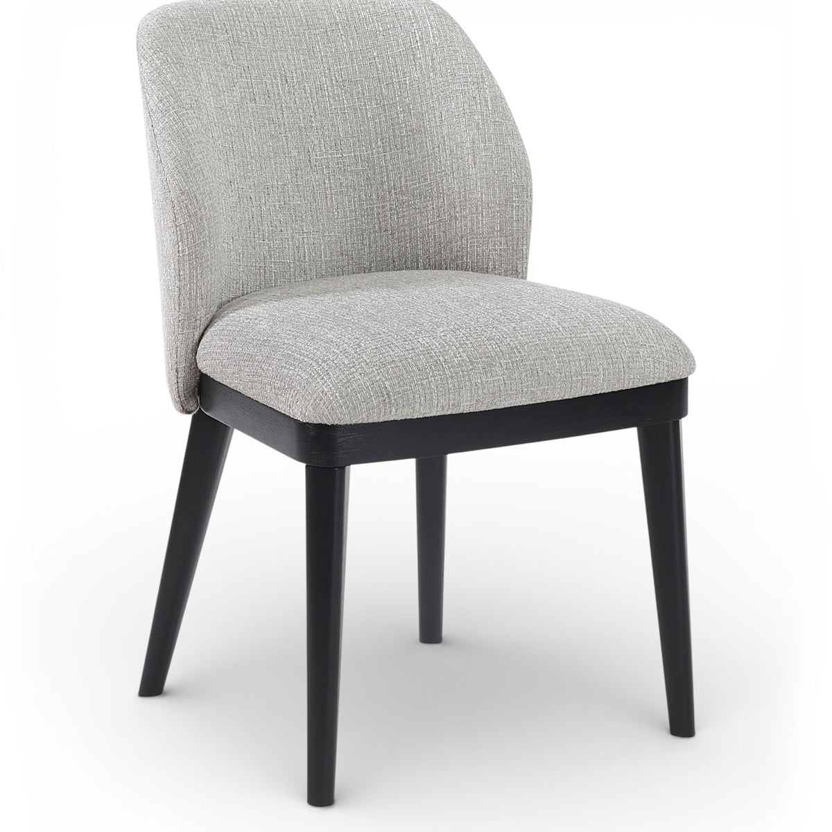 Valeo - Linen Textured Fabric Upholstered Dining Chair (Set of 2) - Painted Black Base