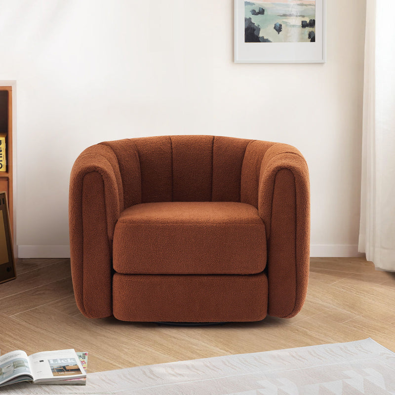 Swivel Accent Chair Wide Upholstered For Living Room
