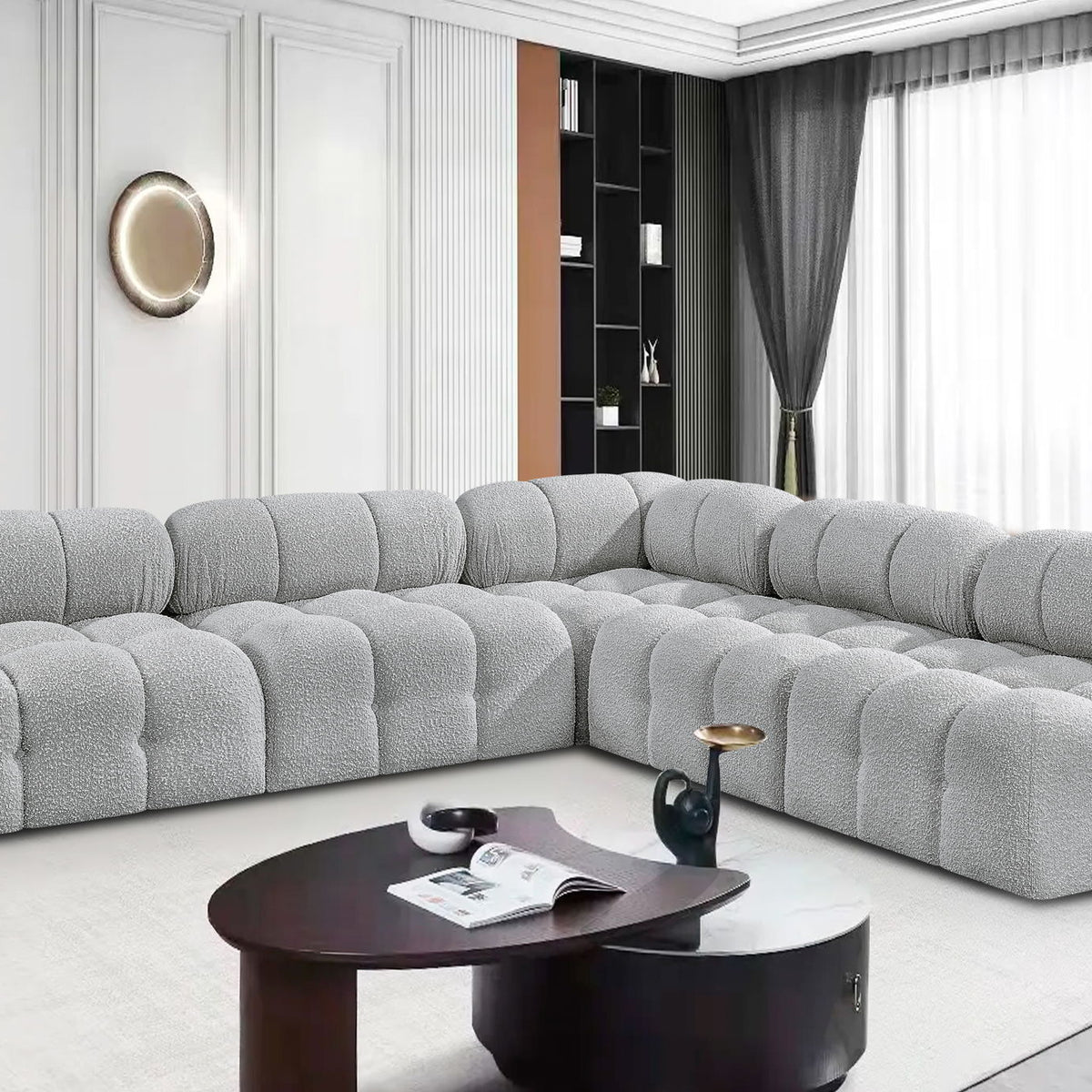 Ames - 5 Piece Fabric Modular Corner Sectional