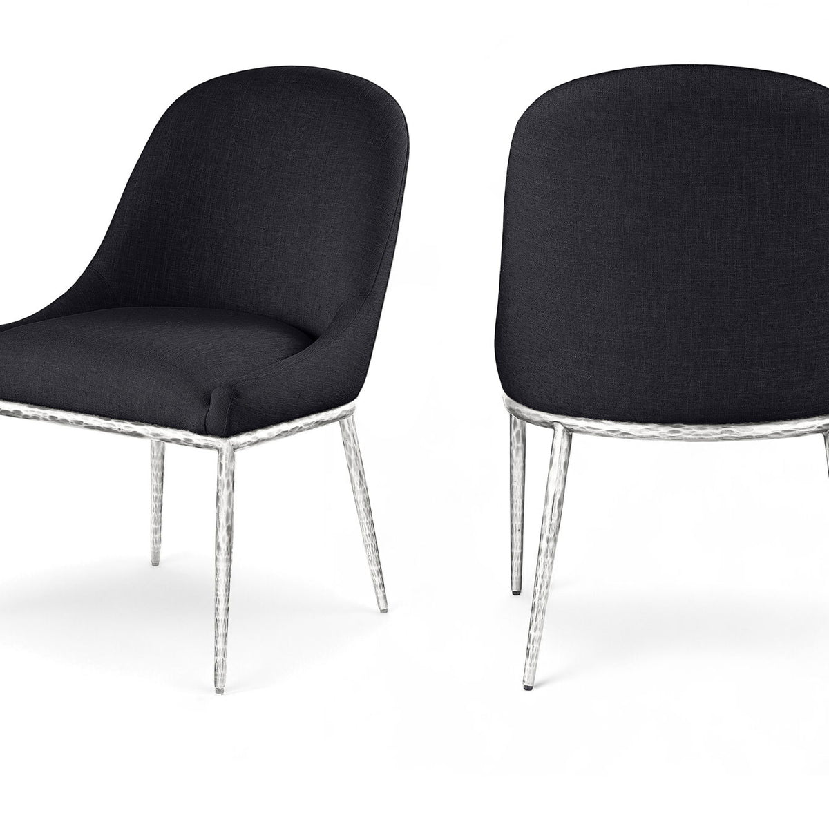 Ferro - Upholstered Dining Side Chair With Brushed Silver Legs