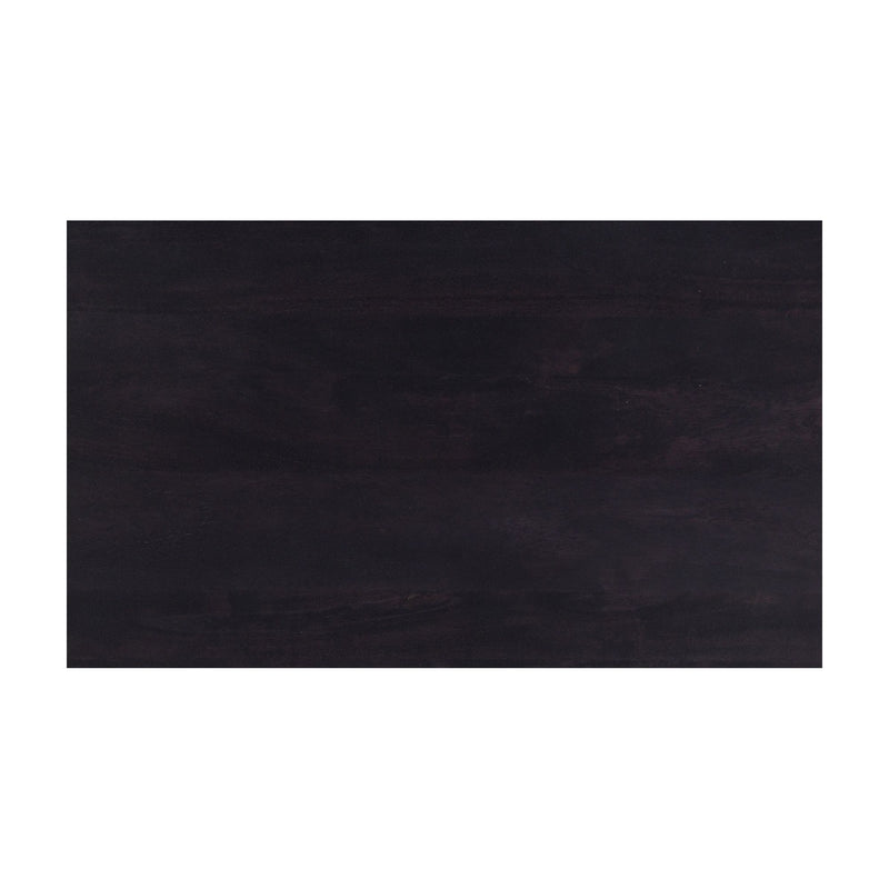 Blackened acacia coffee table top, dark wood grain panel