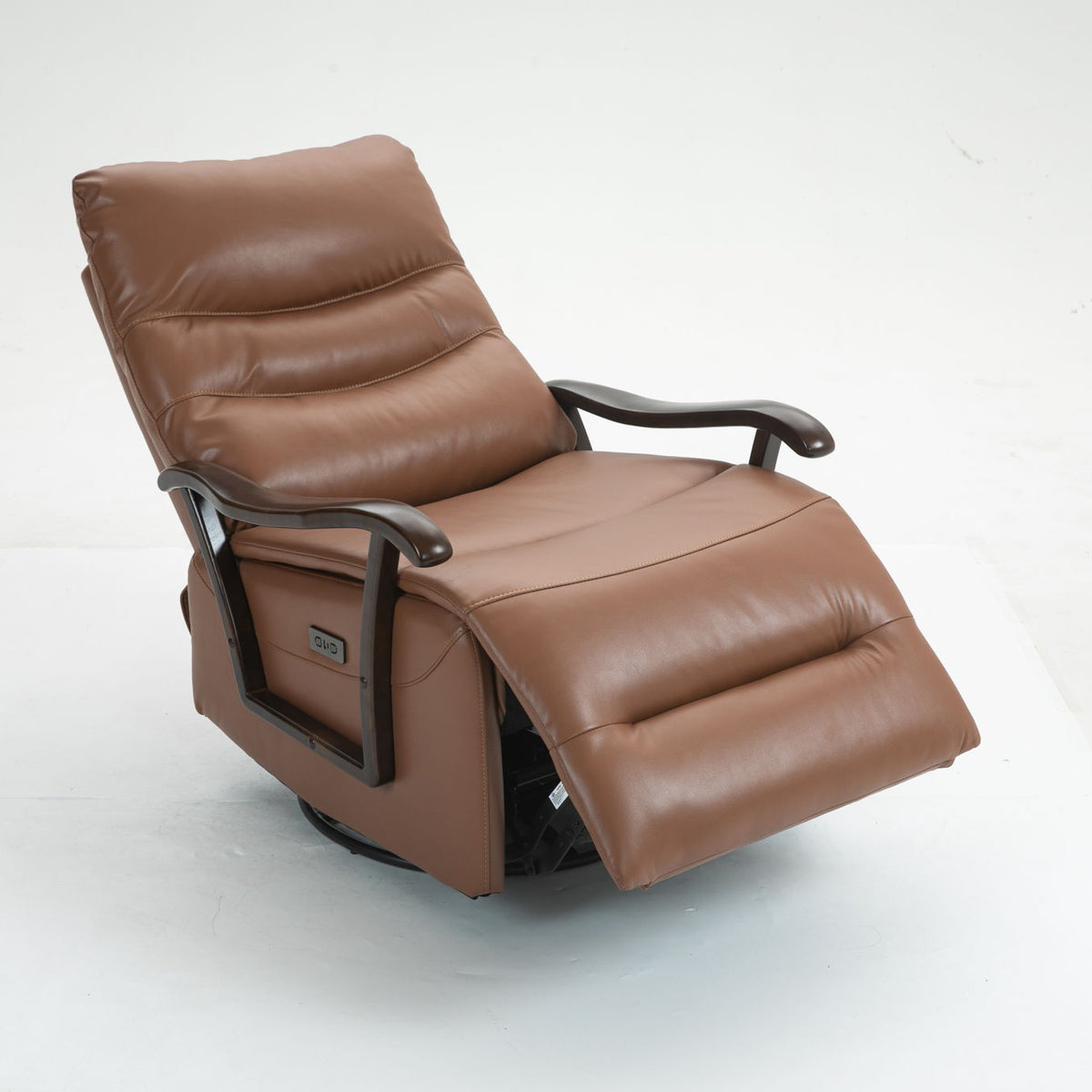 Swivel Rocker Recliner Power Glider Chair With Solid Wood Armrests, Extra Wide Reclining Sofa Chair Upholstered Living Room Single Sofa