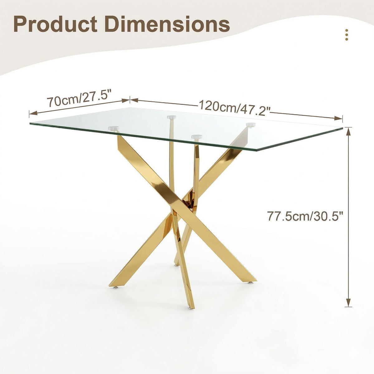 Rectangular Dining Table For Home Kitchen - Gold