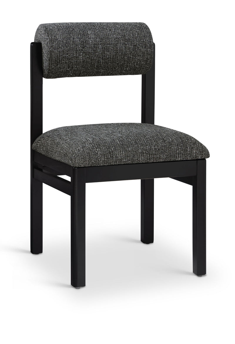 Roundhill - Fabric Dining Chair (Set of 2) - Black Frame