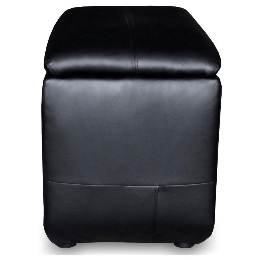 Cyrus - Upholstered Home Theater Storage Wedge Console - Black