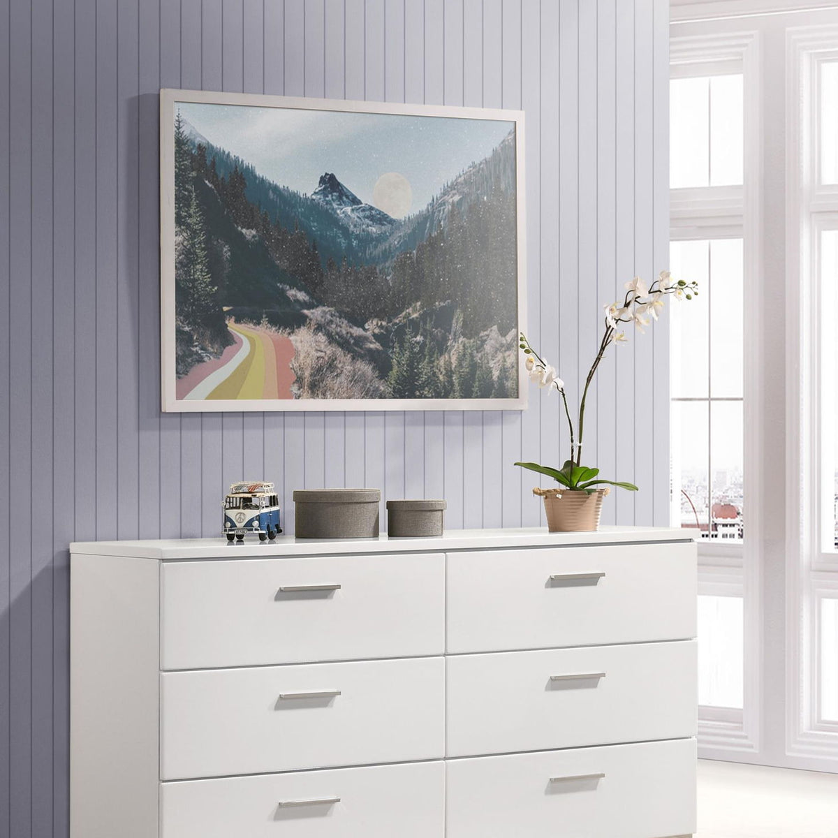 Felicity 6-drawer Dresser White High Gloss