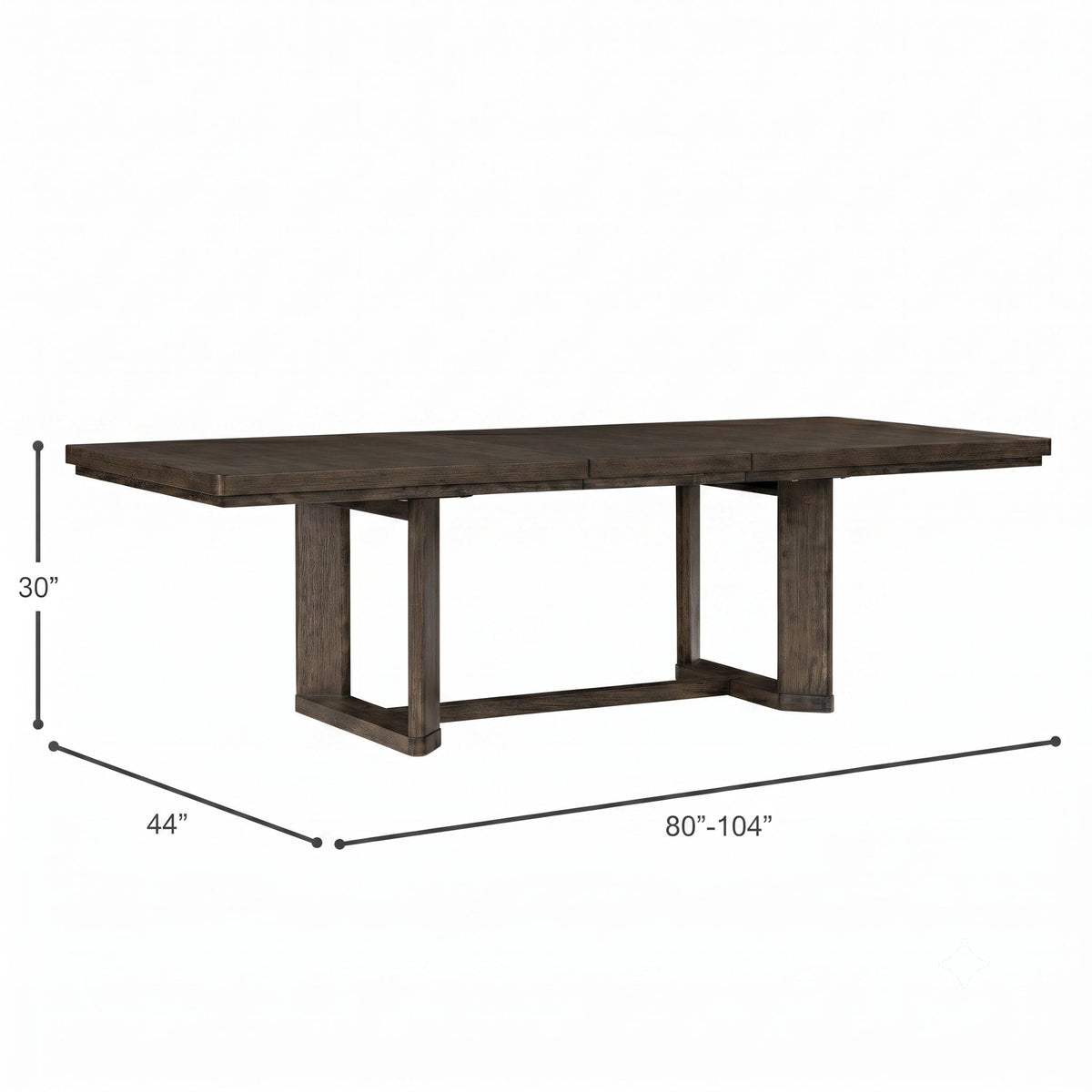 Trestle Dining Table With Leaf - Dark Oak