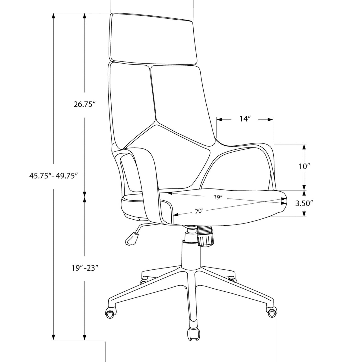 Office Swivel Chair, Adjustable Height, Ergonomic, Armrests, Contemporary & Modern
