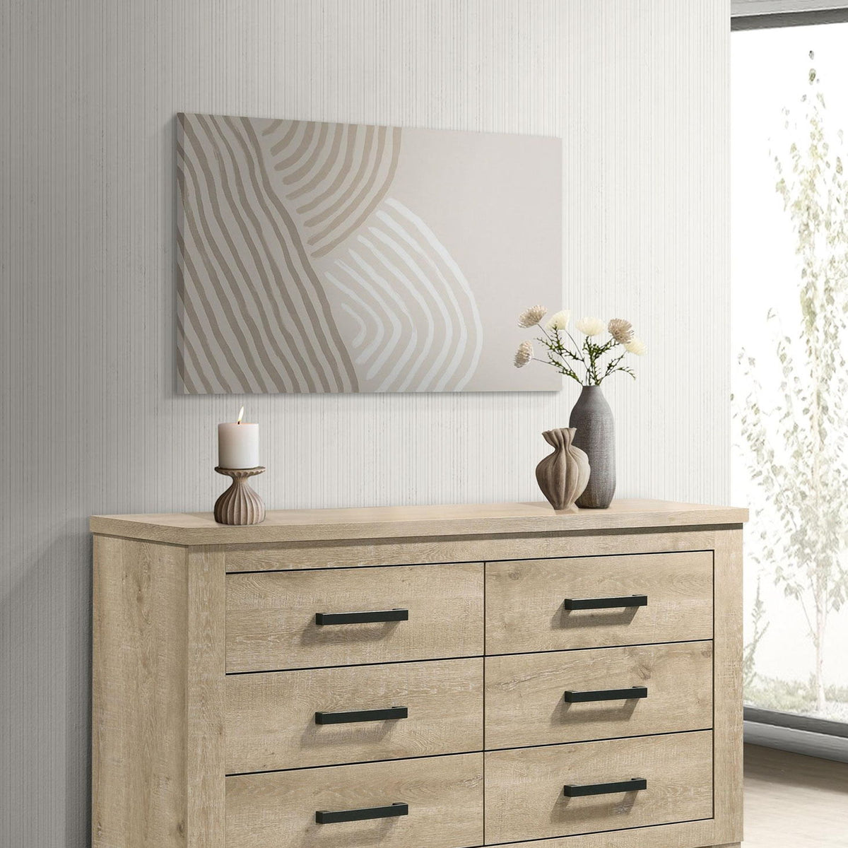 Oakglen 6-drawer Bedroom Dresser Weathered Oak