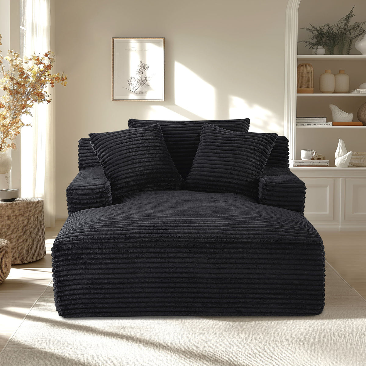 Cloudline - Oversized Chaise Lounge, Modern Comfy Couch With Full Foam Cushioning, Cozy Sleeper Sofabed
