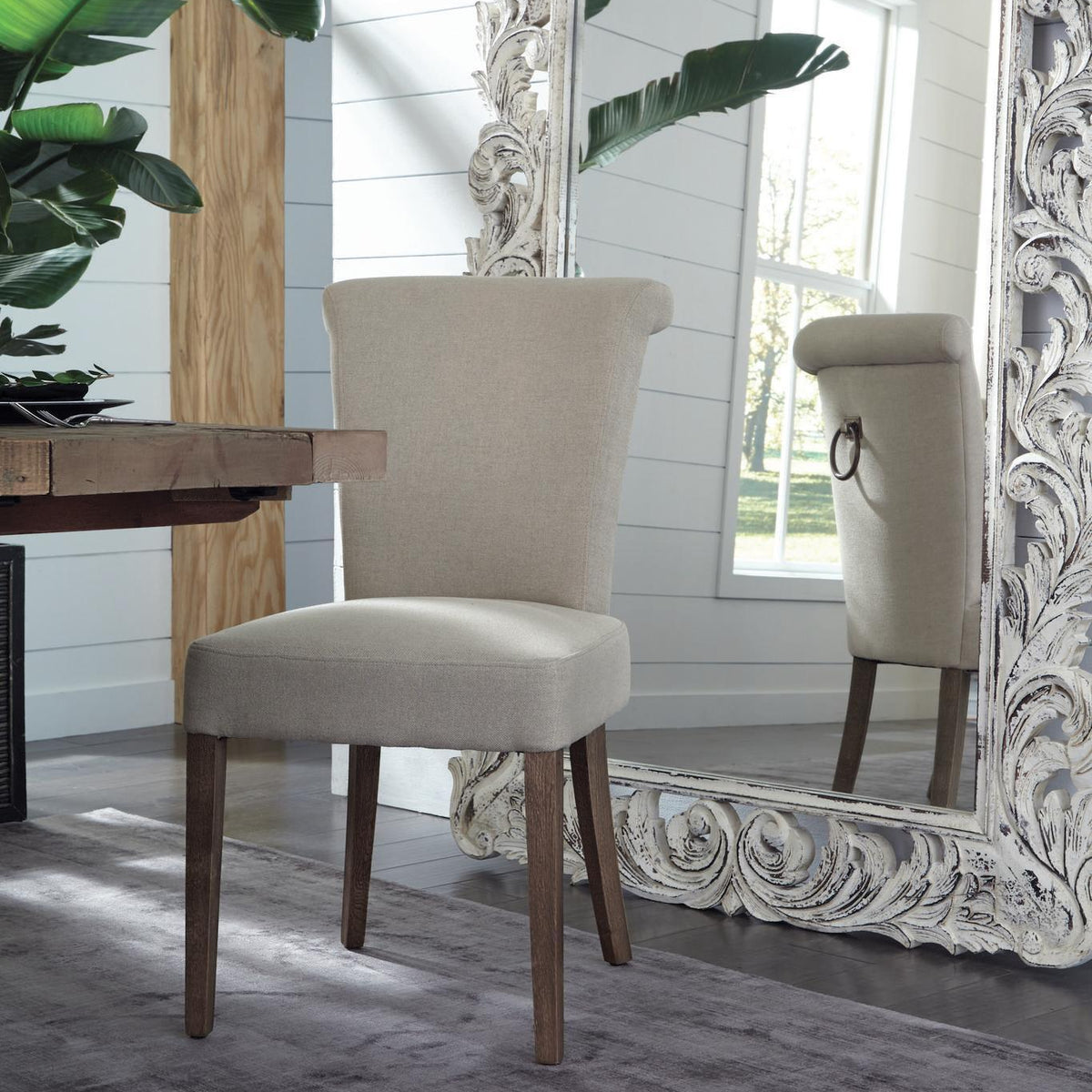 Sophia - Carved Mirror - White