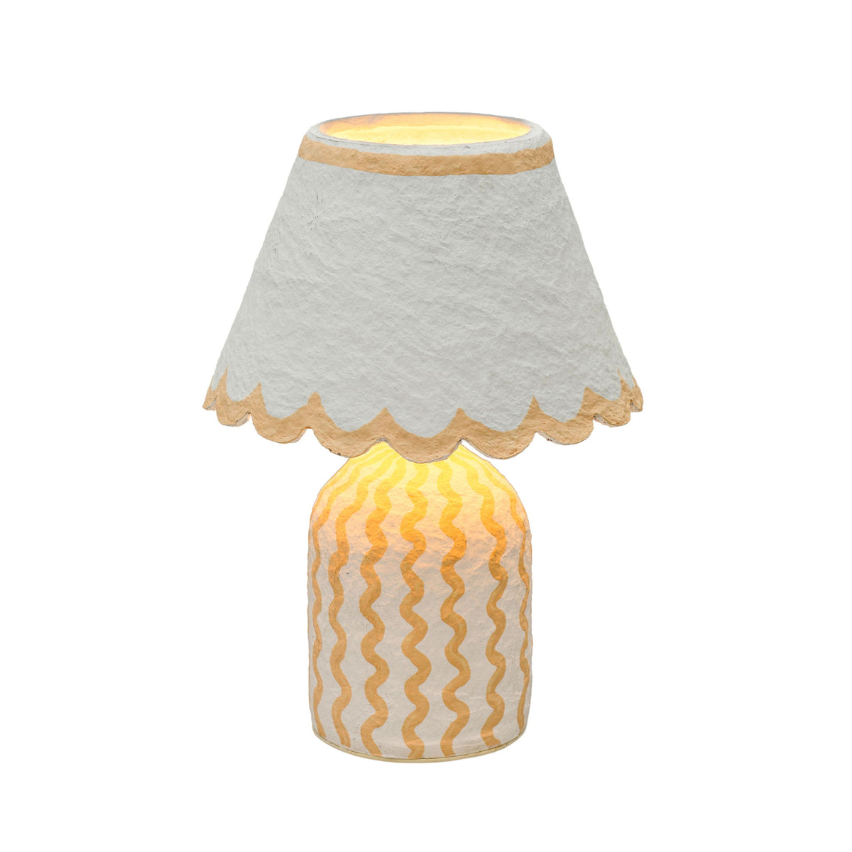 Blum - Scalloped Cotton Mache Table Lamp
