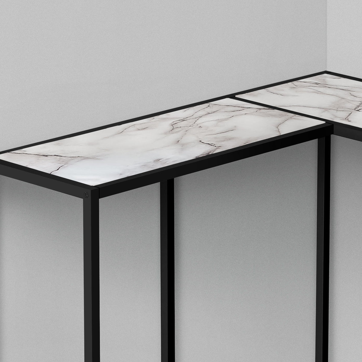 Corner Accent Console Table For Entryway, Unique L-Shaped Design