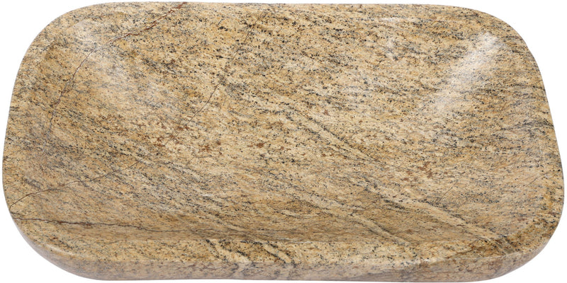 Light brown speckled marble tray, oval shallow dish with mottled veins
