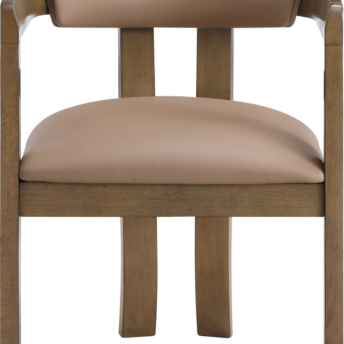 Lavrin - Vegan Leather Upholstered Dining Arm Chair (Set of 2) - Walnut Base