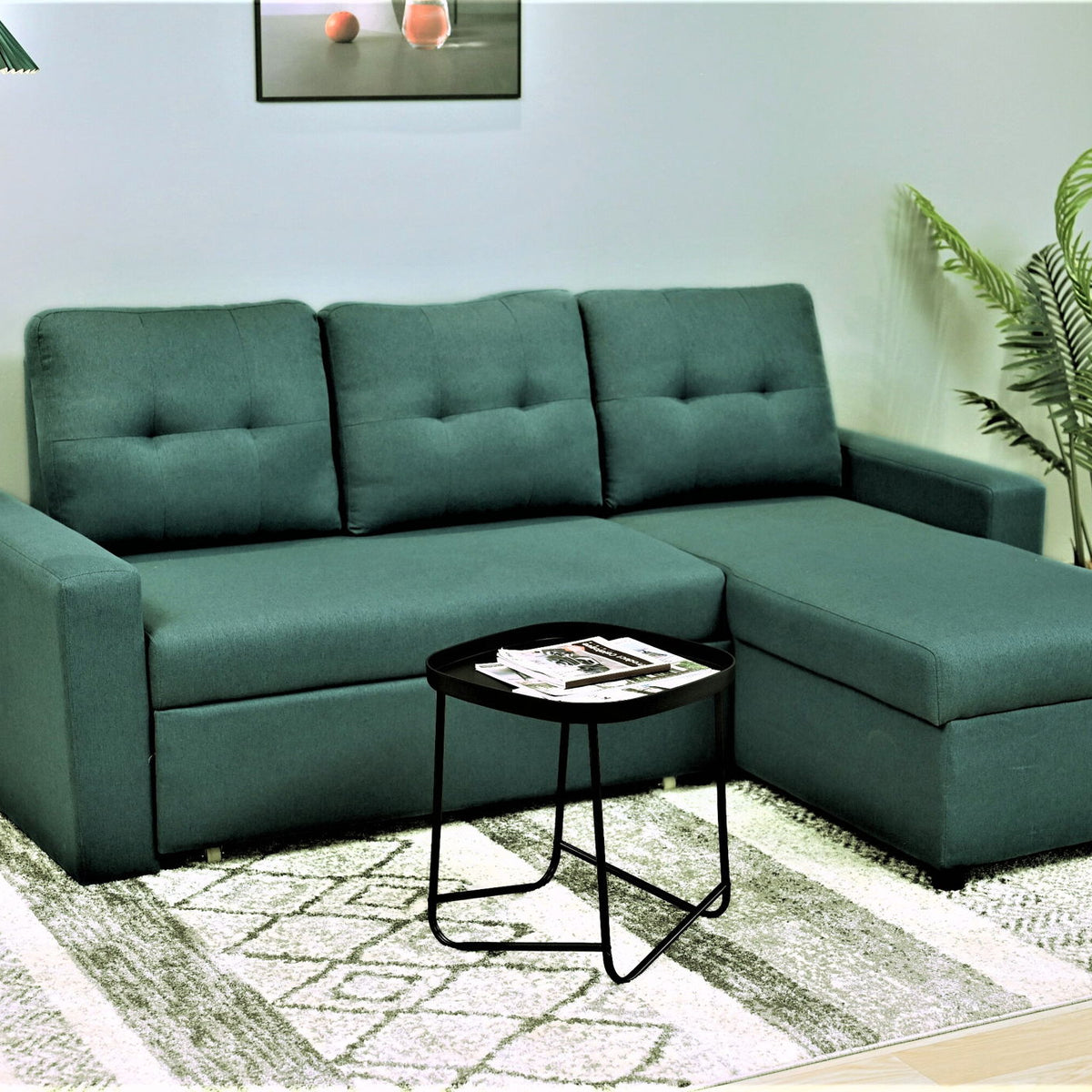 Convertible L Shaped Sectional Sleeper Sofa Bed, Saving Pull Out Couch