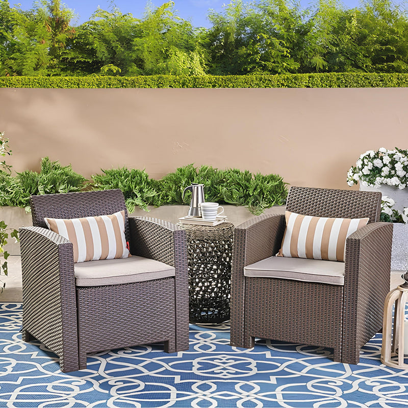 Outdoor Wicker Club Chair With Water Resistance