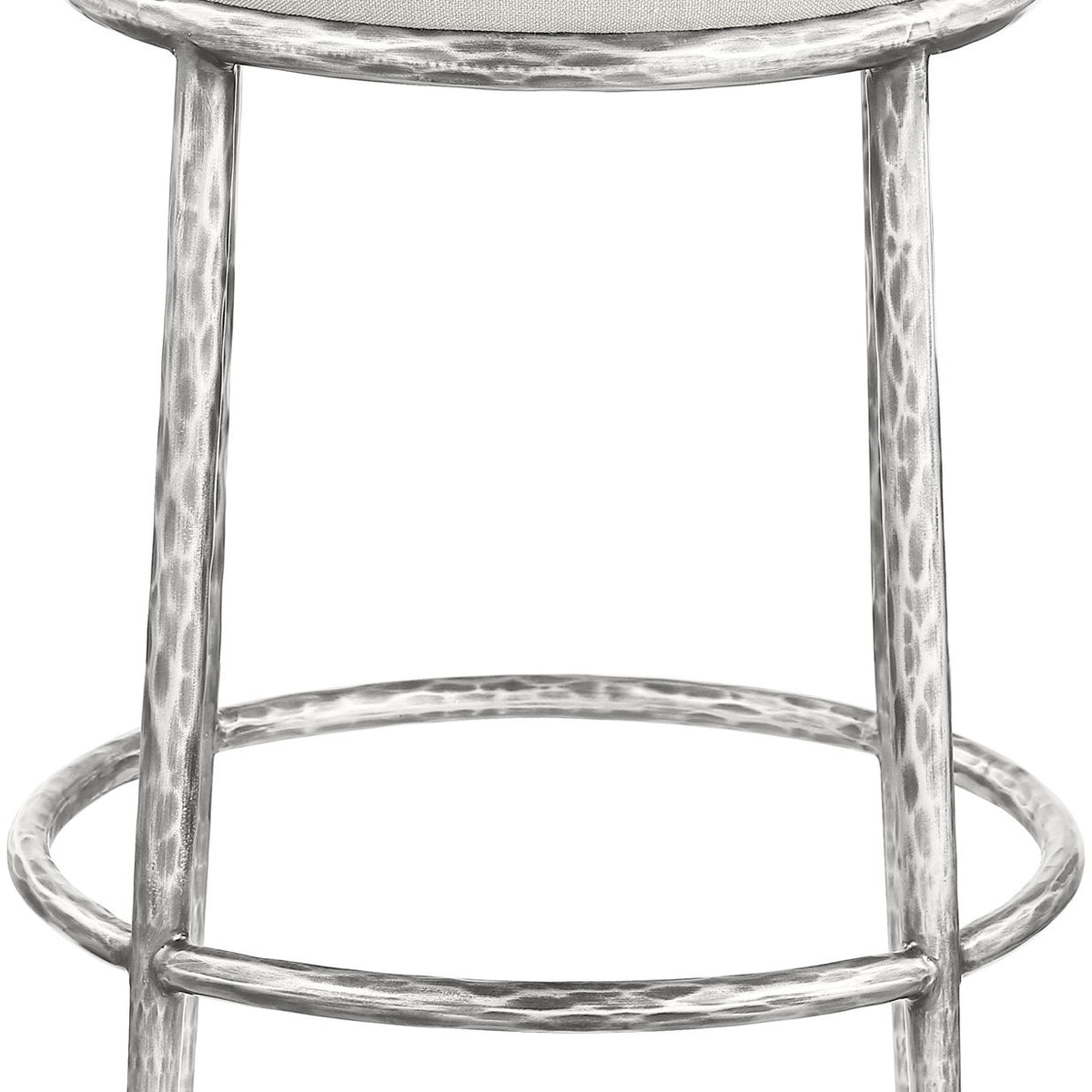 Ferro - Upholstered Backless Counter Stool With Brushed Silver Base