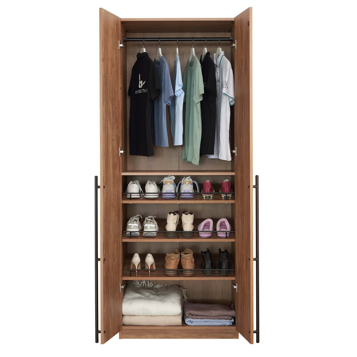 Manhattan Lee - Wardrobe Closet With Hanging Rod And Shoe Shelves