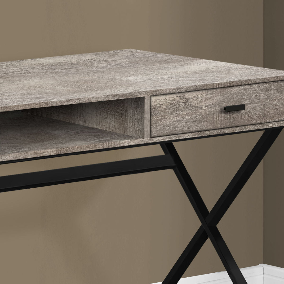 Computer Desk For Home Office, Laptop, Storage Drawers, Glossy Contemporary & Modern