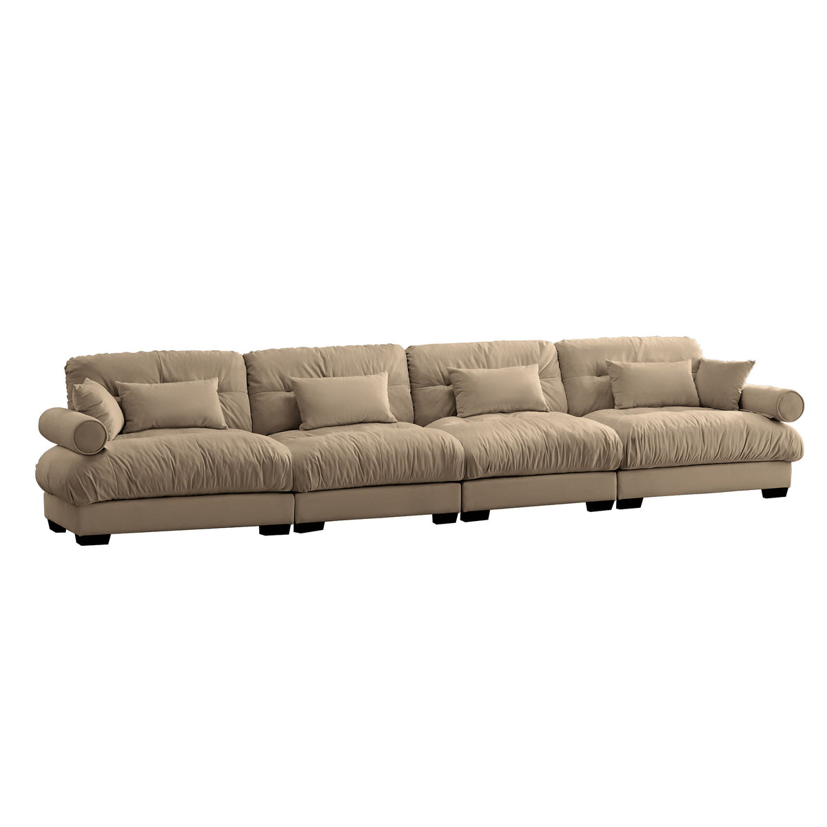 Super Comfort Oversized Modular Velvet Sectional Sofa, Deep Seat Convertible L Shaped Couch