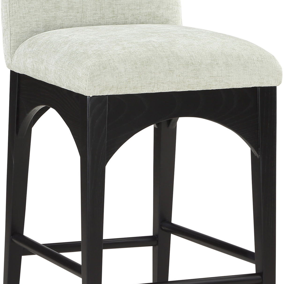 Waldorf - Chenille Stool With Black Legs