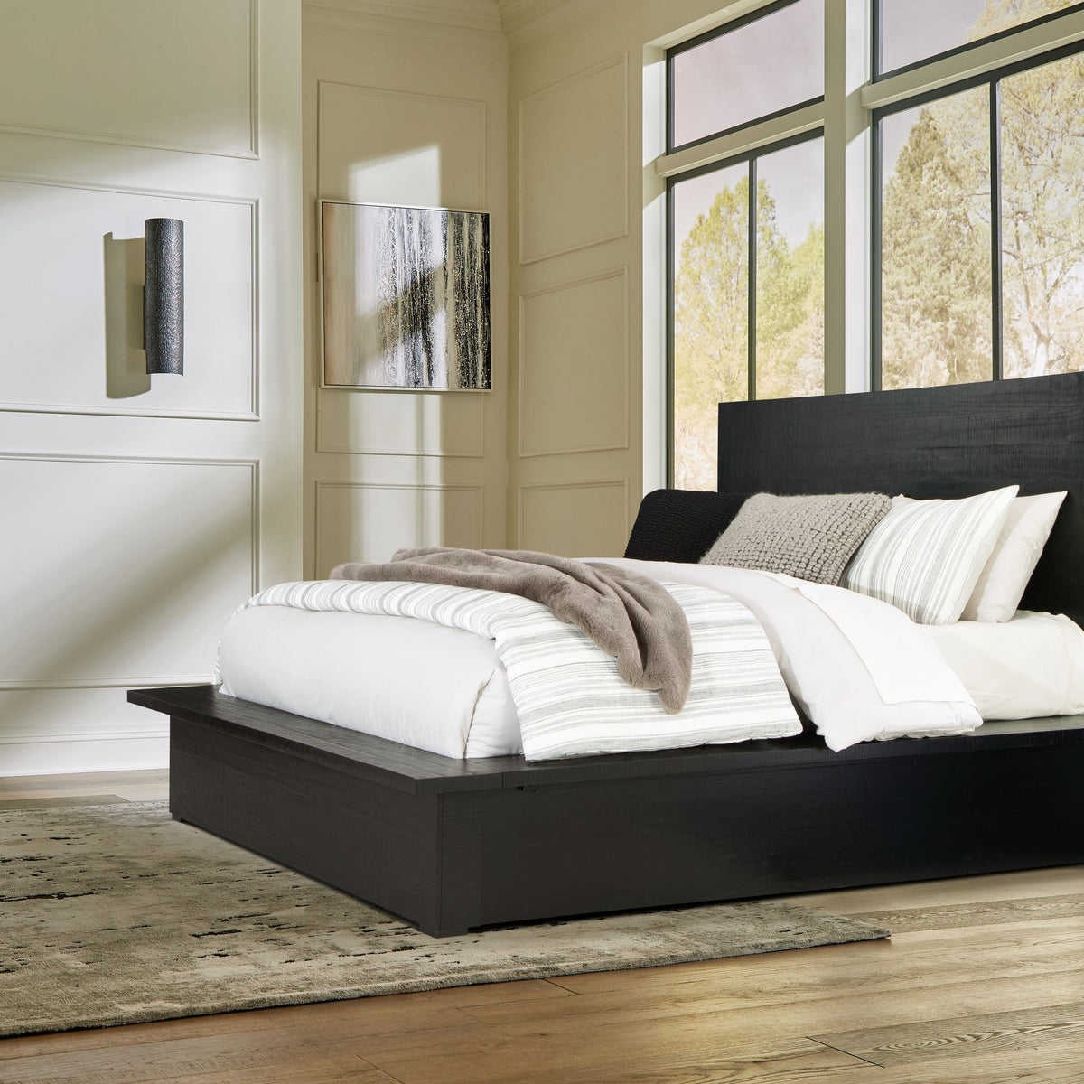 Londer - Queen Panel Bed - Black