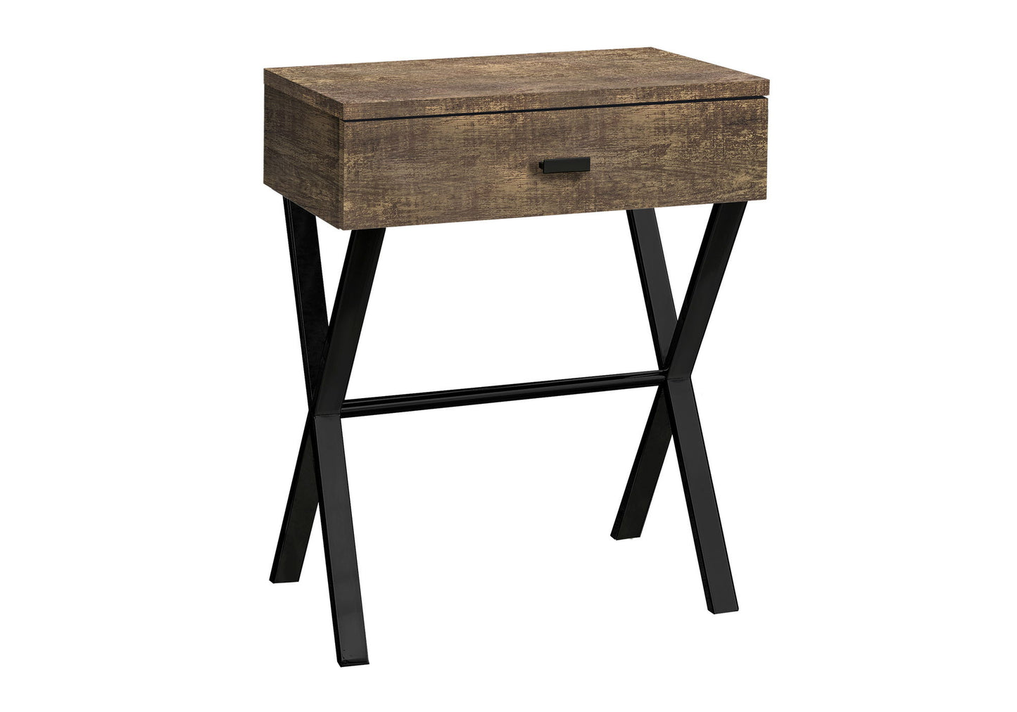 Accent Side X Table, Storage Drawer, Contemporary & Modern