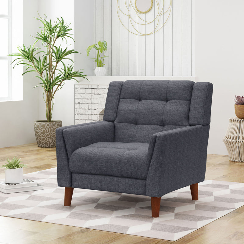 Luminaesque - Fabric Upholstered Armchair With Tufted Back