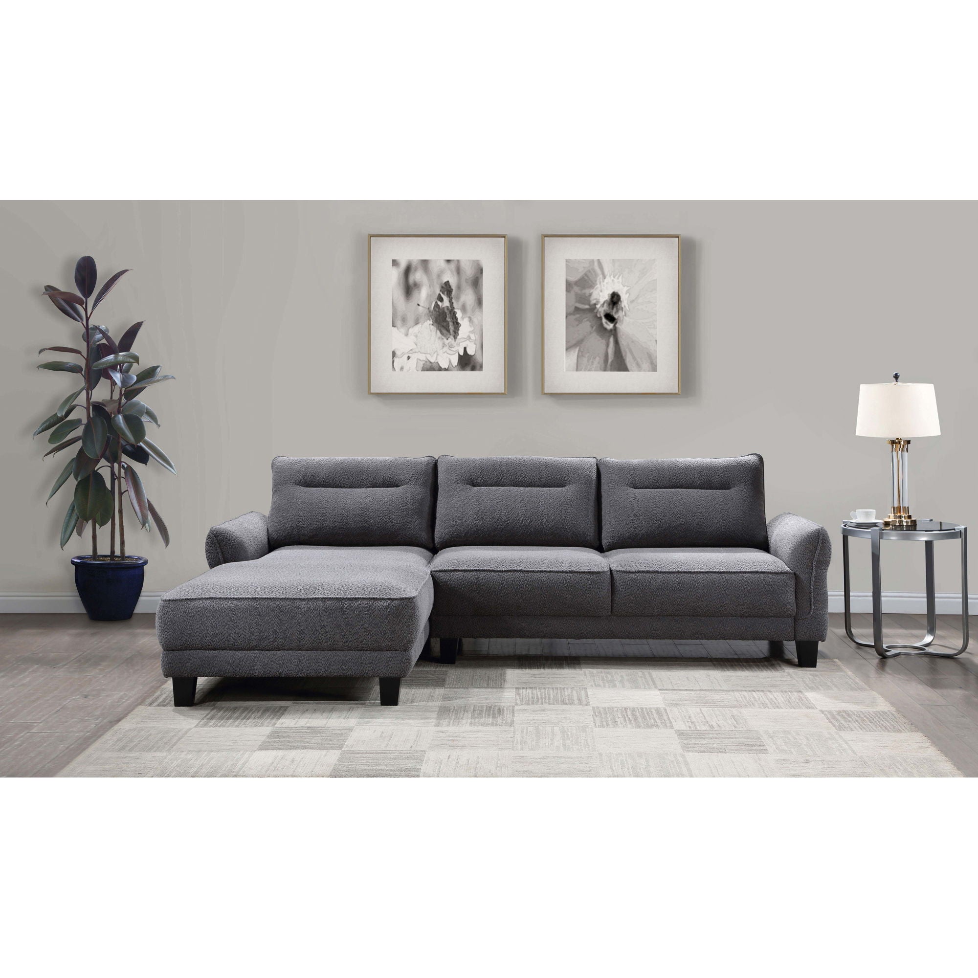 Verona - Loose Back Sectional Sofa - Gray