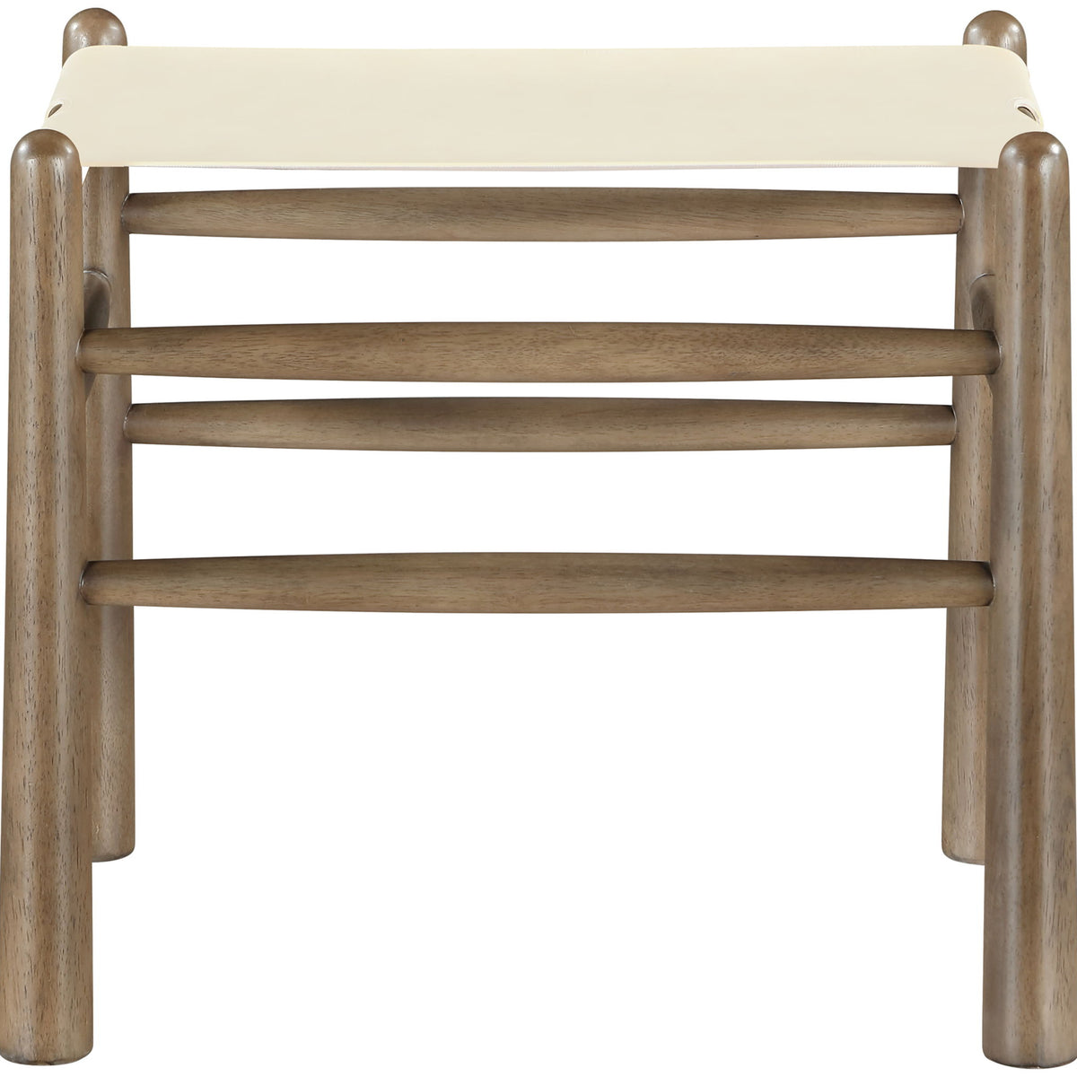 Santos - Faux Leather Upholstered Bench - Walnut Frame
