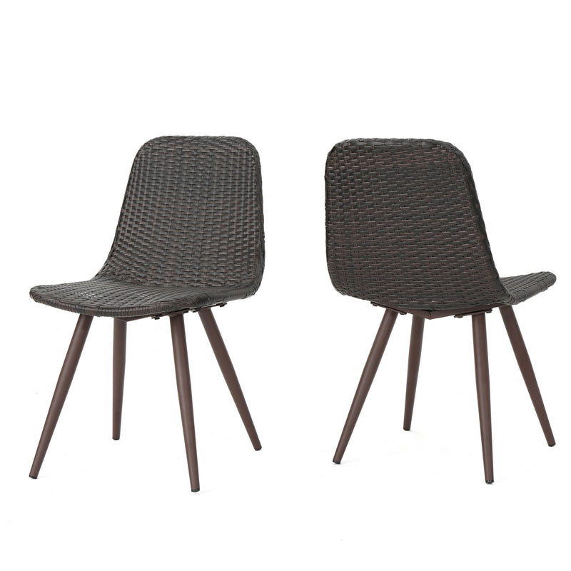 Dreamweaver - Outdoor Dining Chair With Powder Coated Legs (Set of 2) - Brown