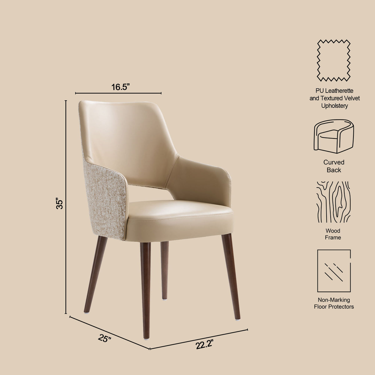 Manhattan Liora - Wood Upholstered Armchair