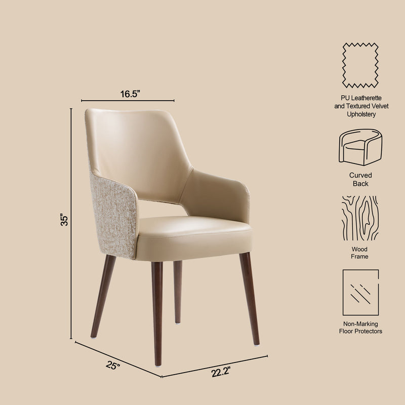 Manhattan Liora - Wood Upholstered Armchair