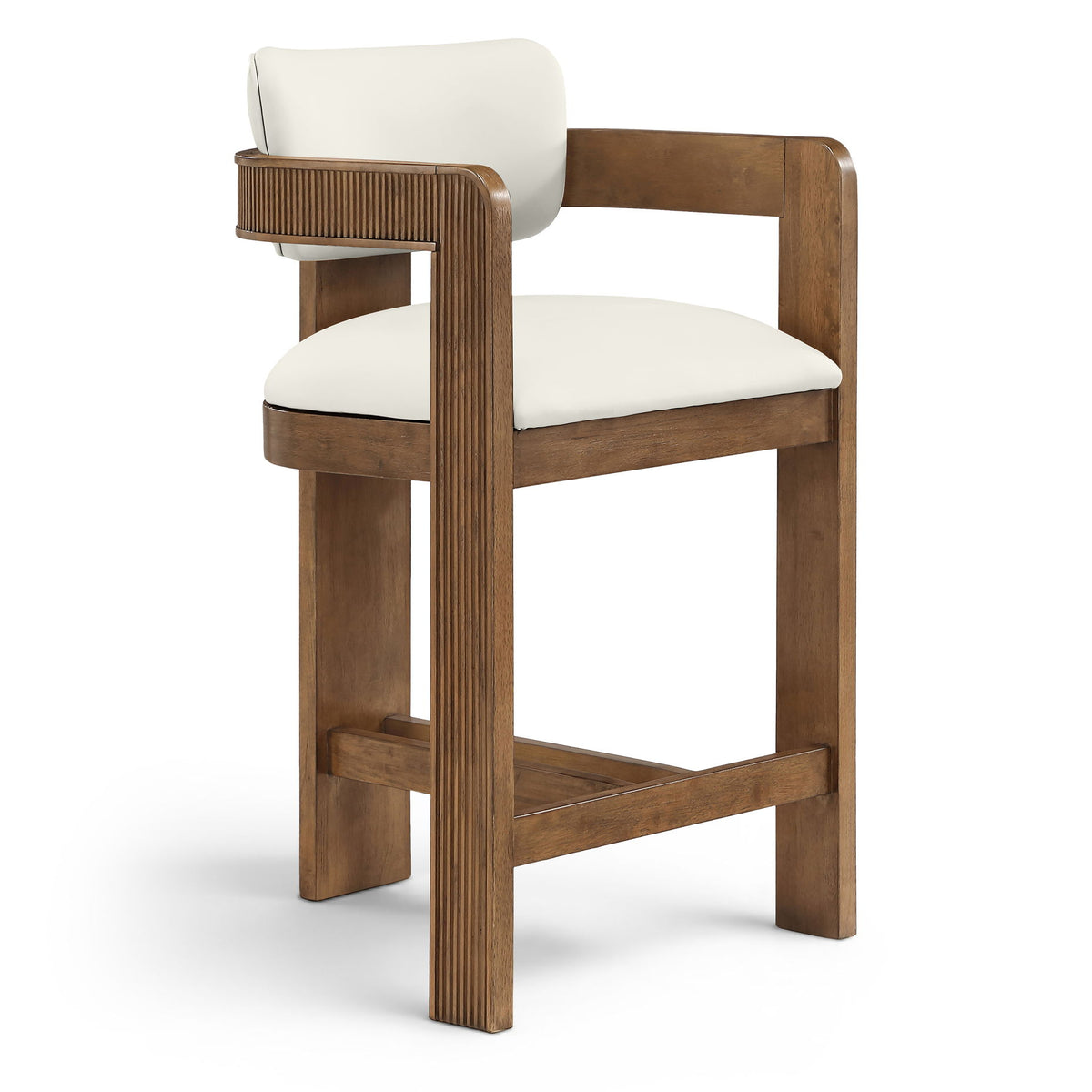 Sacha - Vegan Leather Upholstered Counter Stool With Brown Base