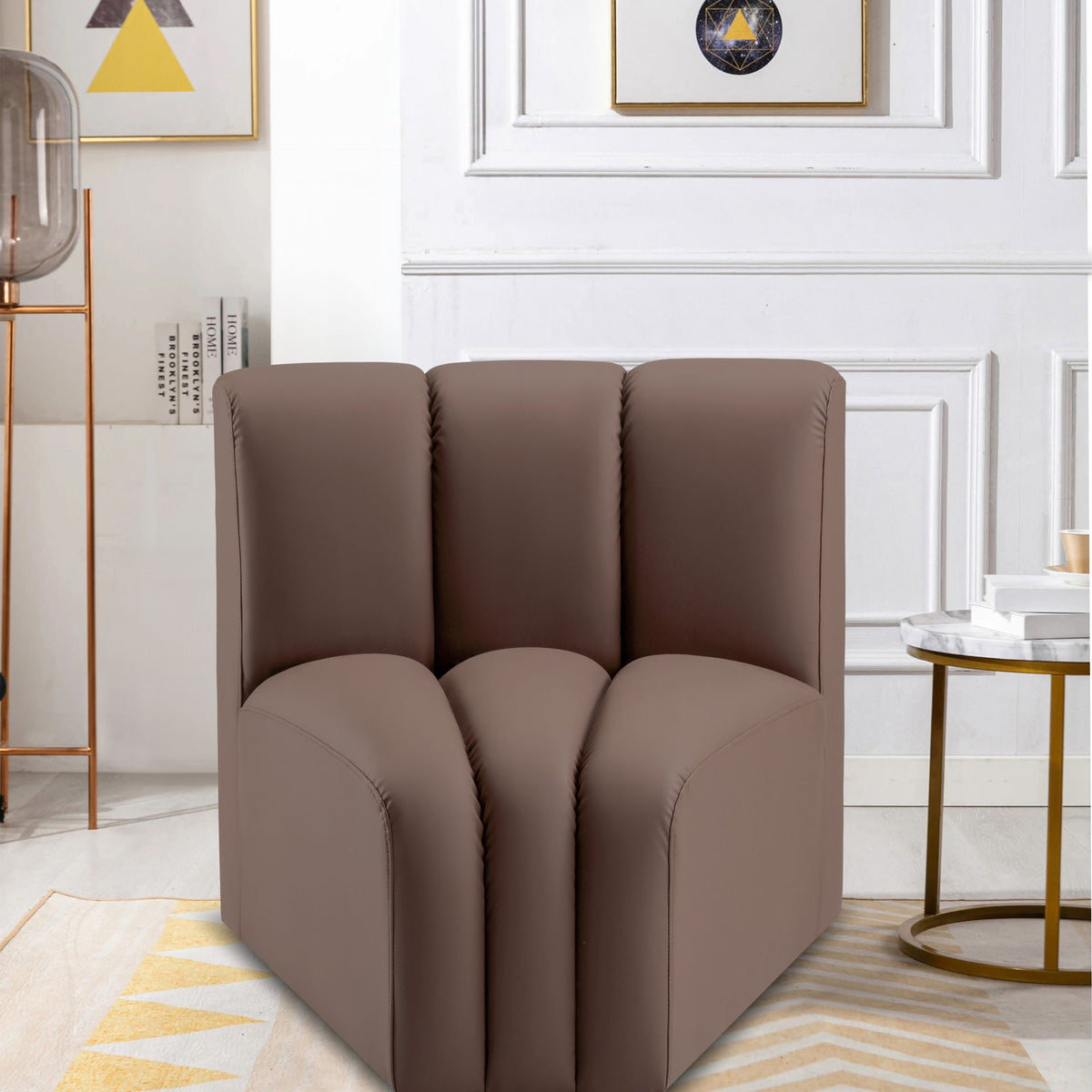 Arc - Faux Leather Curved Corner Chair