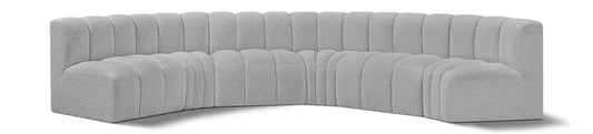 Arc - Boucle Fabric 6 Piece U-Shaped Modular Sofa