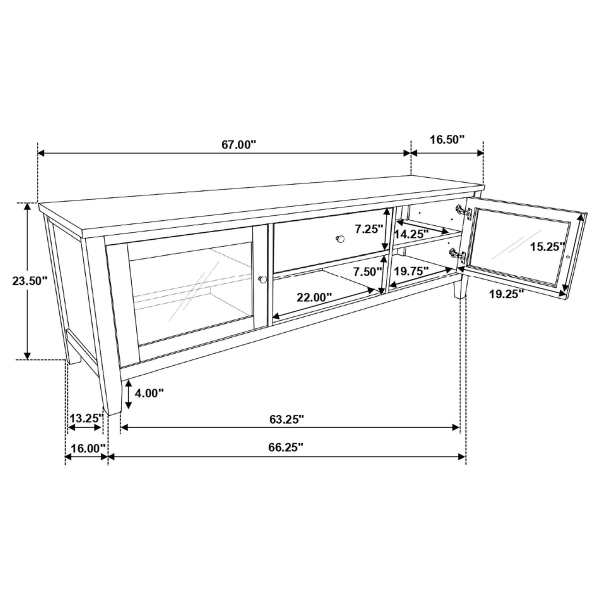 Evanston - 2 Door Stand - White