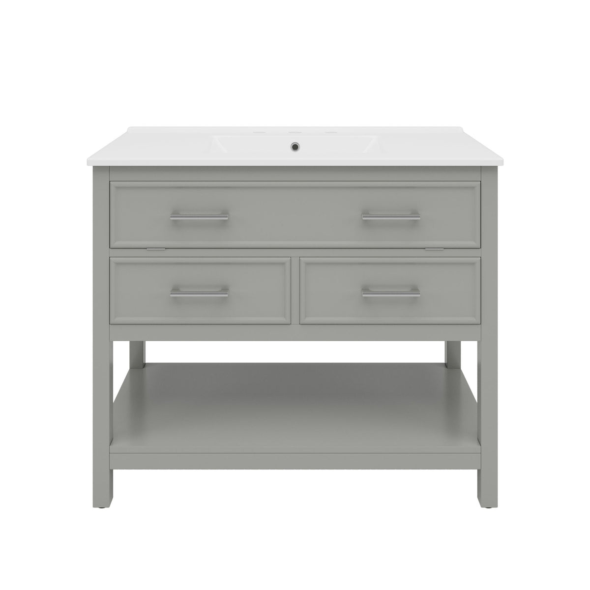 Bathroom Vanity With Ceramic Sink, Tip Out Tray & 2 Full Extension Drawers