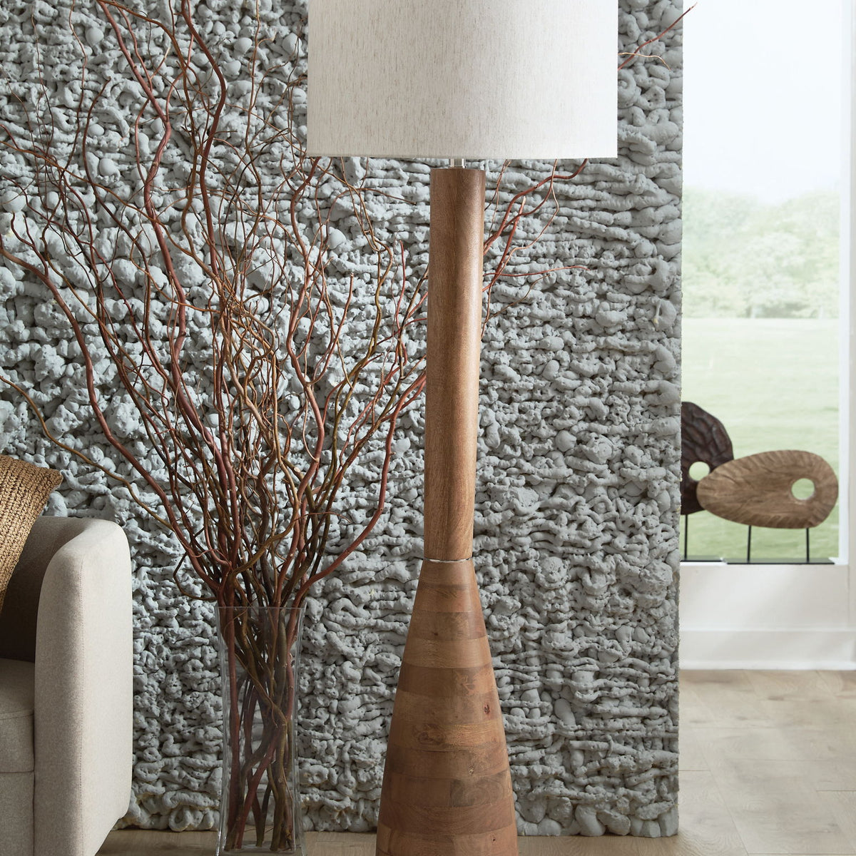 Ailsa - Natural Brown - Wood Floor Lamp