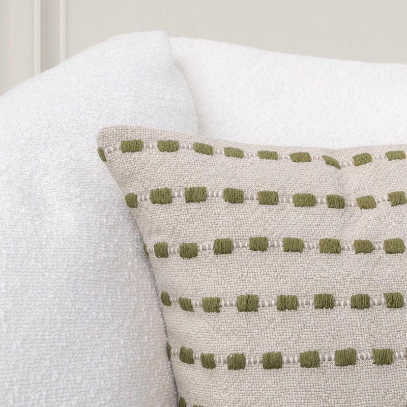 TD Katia 20" x 20" Pillow - Natural / Olive Green