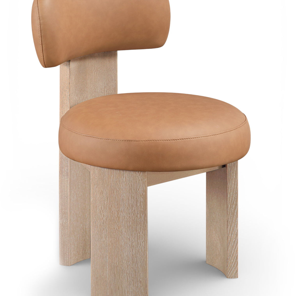 Atelier - Vegan Leather Upholstered Dining Chair (Set of 2) - Painted Natural Frame