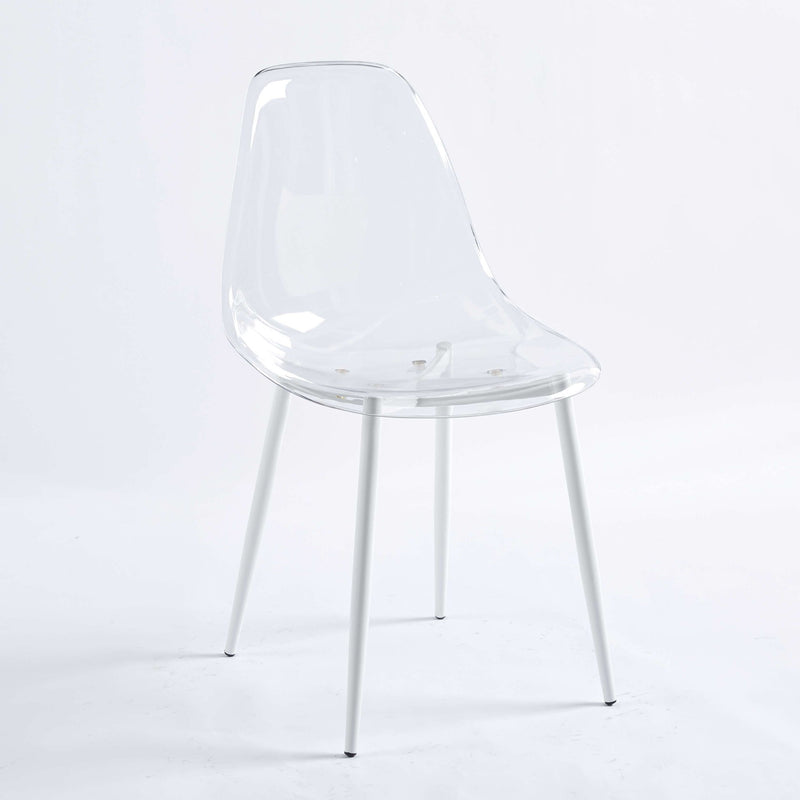 Transparent Plastic Seat Dining Chair (Set of 4)