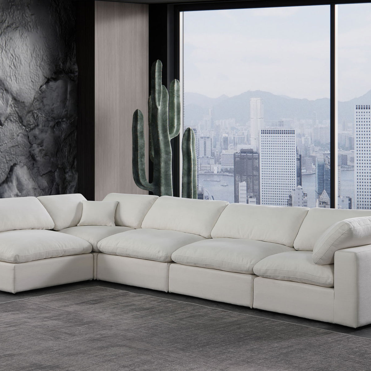 Comfy - 5 Piece Linen Modular Sectional