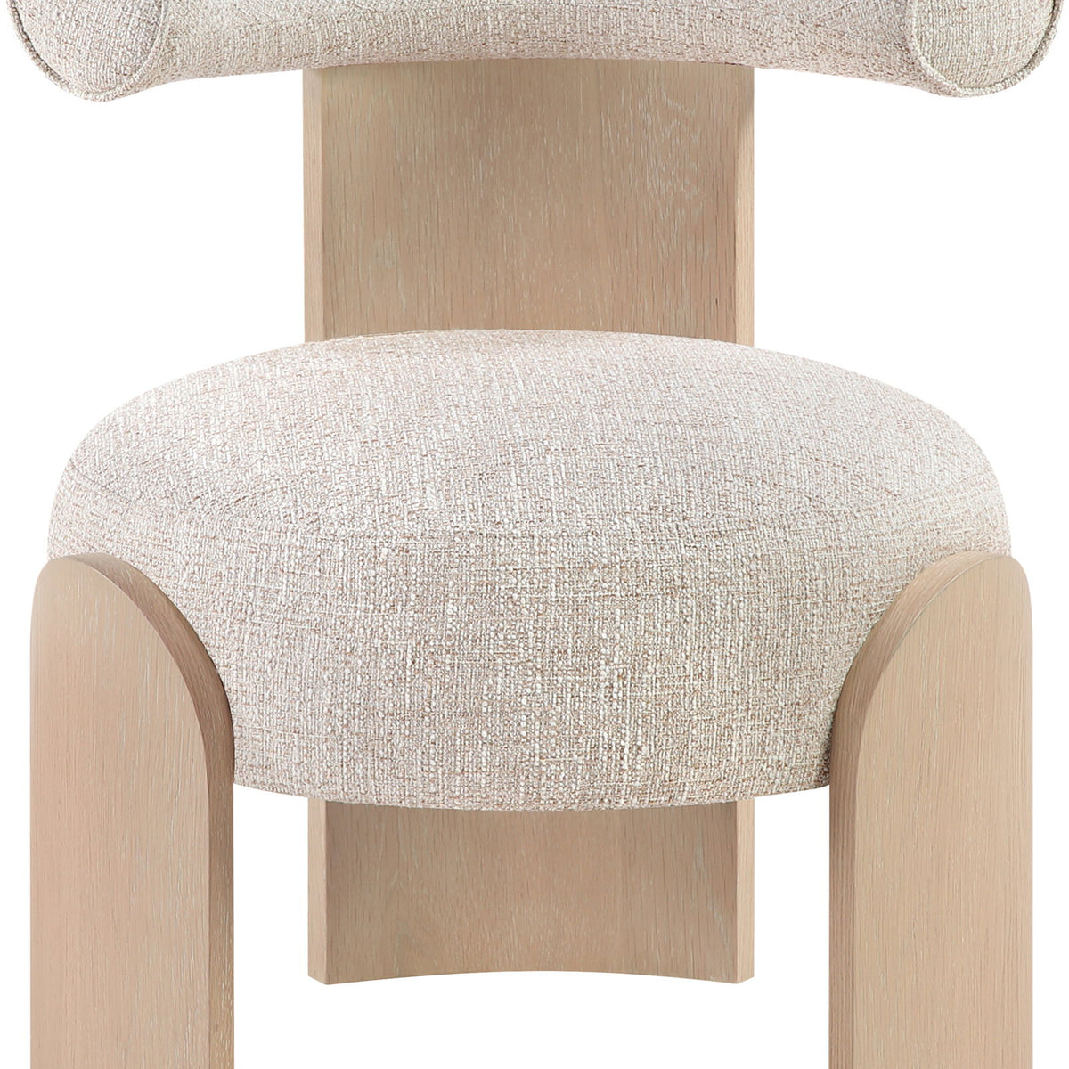 Calder - Linen Textured Fabric Upholstered Accent Chair - Painted Natural Base